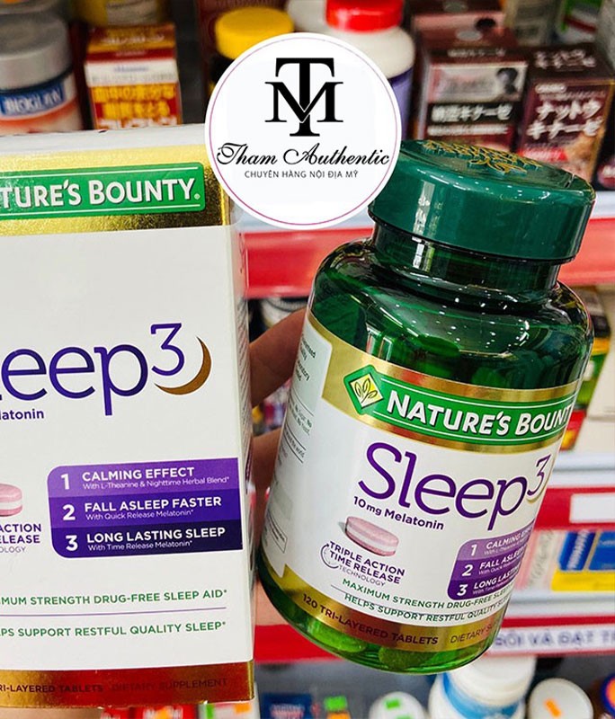 Viên uống hỗ trợ giấc ngủ Nature’s Bounty Sleep3 Melatonin 10mg