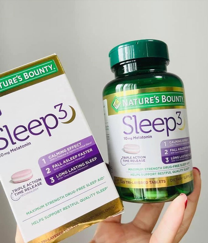 Viên uống hỗ trợ giấc ngủ Nature’s Bounty Sleep3 Melatonin 10mg