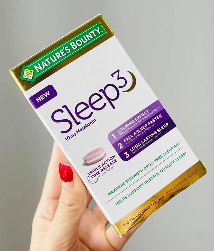 Viên uống hỗ trợ giấc ngủ Nature’s Bounty Sleep3 Melatonin 10mg
