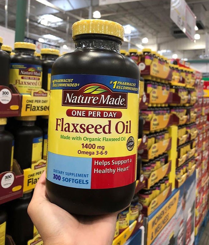 Viên uống giảm cholesterol, hỗ trợ tim mạch, tăng cường trí nhớ Omega 3 6 9 Flaxseed Oil Nature Made 1400mg