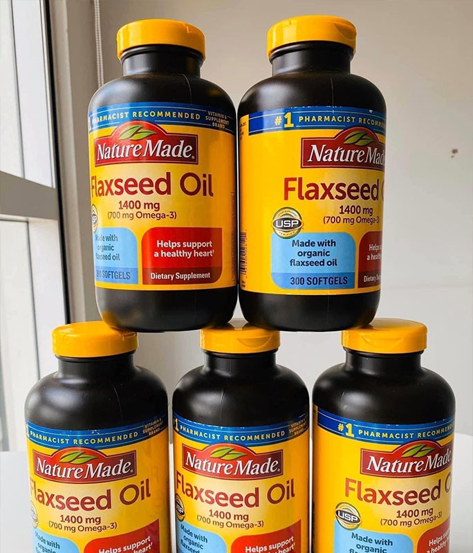 Viên uống giảm cholesterol, hỗ trợ tim mạch, tăng cường trí nhớ Omega 3 6 9 Flaxseed Oil Nature Made 1400mg