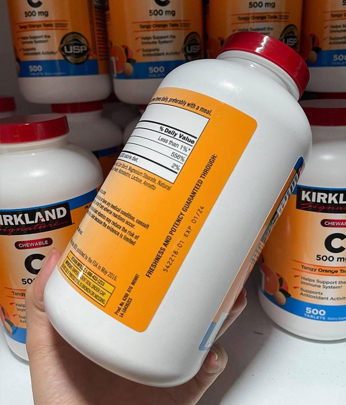 Viên uống bổ sung Vitamin C 500mg Kirkland 500 Viên