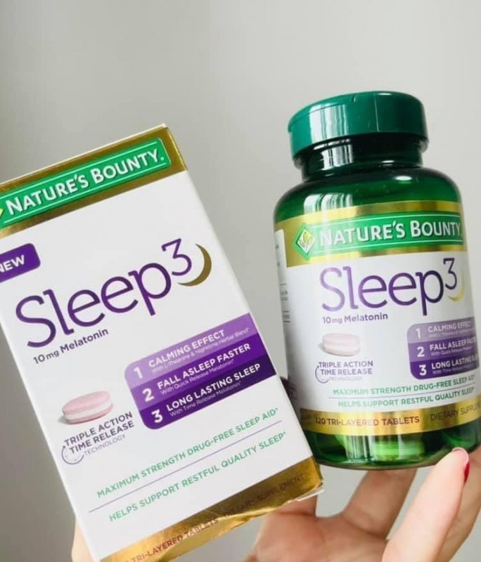 Viên uống giúp ngủ ngon Nature’s Bounty Sleep3 Melatonin 10mg 