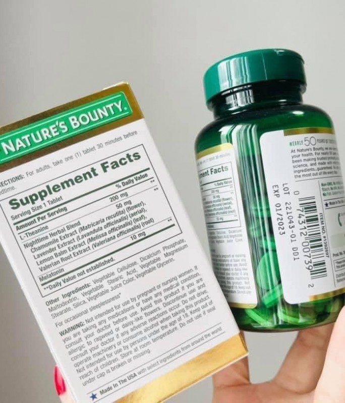 Viên uống giúp ngủ ngon Nature’s Bounty Sleep3 Melatonin 10mg 