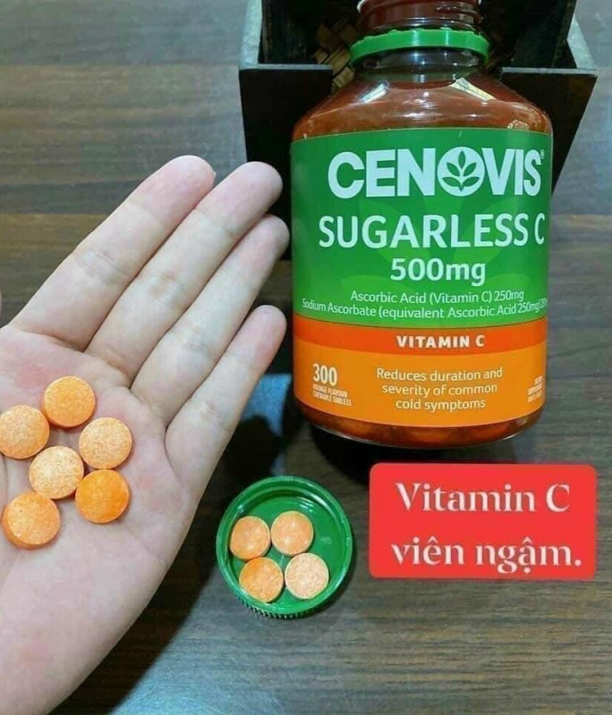 Viên ngậm không đường vitamin C Cenovis Sugarles C 500MG