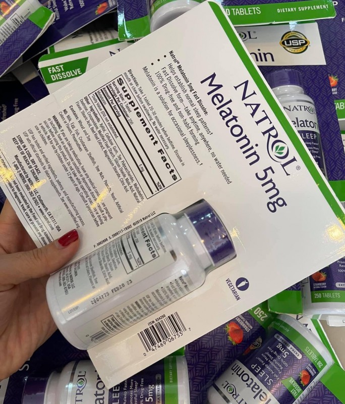 Kẹo ngậm ngủ ngon Natrol Melatonin Sleep 5mg