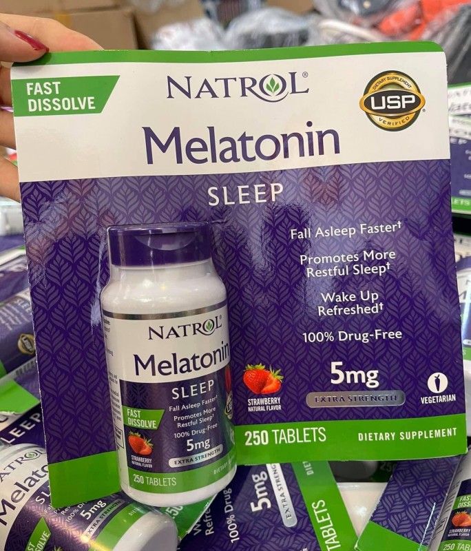 Kẹo ngậm ngủ ngon Natrol Melatonin Sleep 5mg