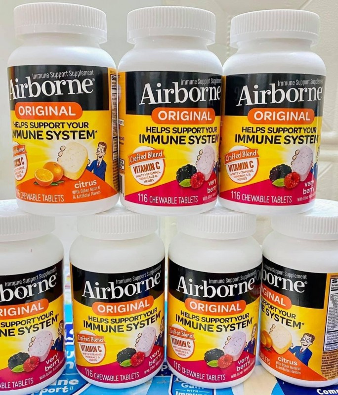 Kẹo ngậm bổ sung vitamin và khoáng chất - Airborne Original 116 viên