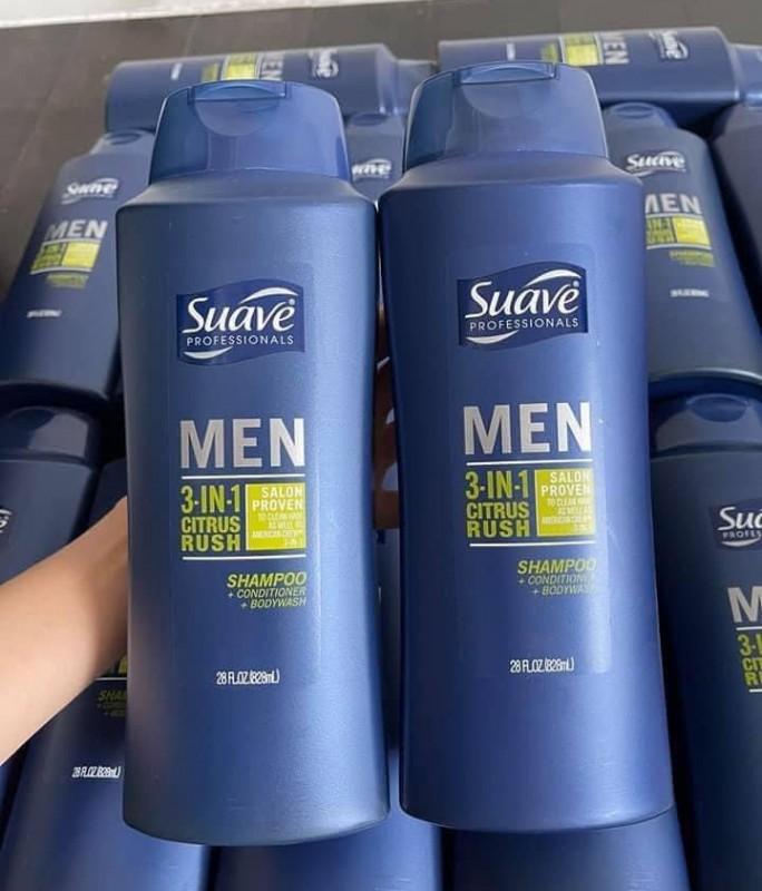 Sữa tắm gội Suave Men 3in1 Cutrus Rush 828ml