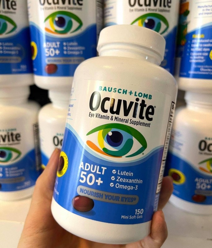 Thuốc bổ mắt Ocuvite A dult 50+ cho người lớn trên 50 tuổi - Vitamin và khoáng chất thiết yếu cho mắt 